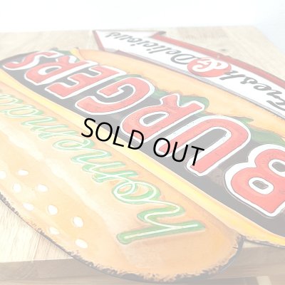 画像4: ブリキ看板 ハンバーガー アンティーク かわいい BURGERS アメリカン ビンテージ 壁掛け プレート 壁飾り 雑貨 大きい インテリア 可愛い サーファー カフェ 店舗