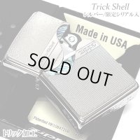 ZIPPO ライター 限定 トリックシェル ジッポー シルバー かっこいい シリアルナンバー入り 天然貝 珍しい ギフト プレゼント 両面 おしゃれ メンズ