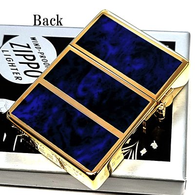 画像5: ZIPPO ライター 限定 1935 復刻レプリカ ジッポー ゴールド＆ブルー かっこいい 4面加工 シリアルナンバー入り 角型 動画有り ギフト プレゼント 3バレル おしゃれ メンズ