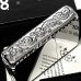 画像4: ZIPPO アーマー 限定 ３面彫刻 アラベスク 鏡面プラチナ シルバー ジッポ ライター かっこいい シリアルNo刻印 コーナーリューター 重厚 メンズ (4)