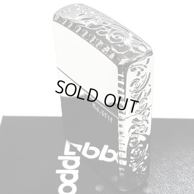 画像9: ZIPPO アーマー 限定 ３面彫刻 アラベスク 鏡面プラチナ シルバー ジッポ ライター かっこいい シリアルNo刻印 コーナーリューター 重厚 メンズ