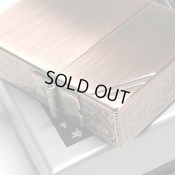 画像4: ZIPPO 1935 ジッポ ライター 1935年復刻レプリカ カッパー 銅古美 3面アラベスク ダイアゴナルライン 唐草 彫刻 アンティーク 角型 3バレル かっこいい 人気 ギフト プレゼント (4)