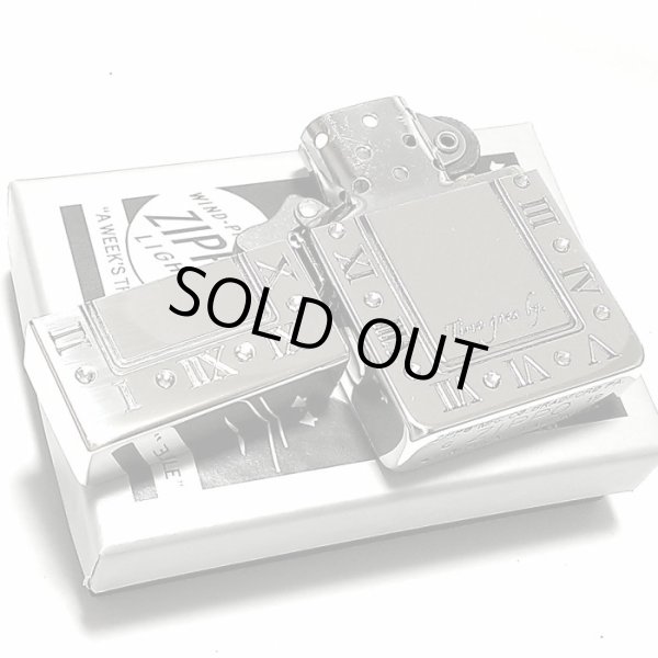 画像4: ZIPPO ライター ジッポ 1935 復刻レプリカ アトラースクロック シルバー 燻し 時計 ラインストーン 3バレル かっこいい おしゃれ 角型 メンズ レディース ギフト プレゼント (4)