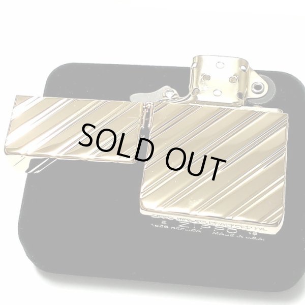 画像6: ZIPPO ライター 1935 復刻レプリカ ジッポー K24 純金メッキ かっこいい 5面ダイヤカット彫刻 ゴールド 角型 ギフト プレゼント 3バレル おしゃれ メンズ (6)