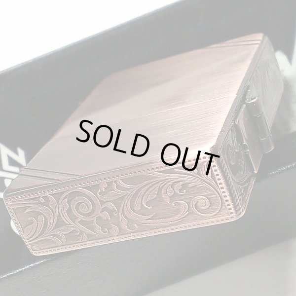 画像2: ZIPPO 1935 ジッポ ライター 1935年復刻レプリカ カッパー 銅古美 3面アラベスク ダイアゴナルライン 唐草 彫刻 アンティーク 角型 3バレル かっこいい 人気 ギフト プレゼント (2)