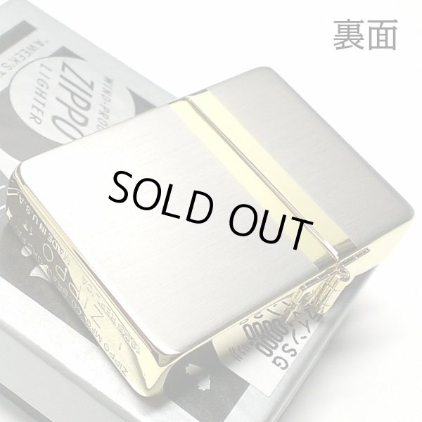 画像3: ZIPPO ライター ジッポ 1935 復刻レプリカ ミラーライン クラシック 角型 外ヒンジ 3バレル シルバー＆ゴールド 金銀 SG かっこいい シンプル メンズ プレゼント (3)