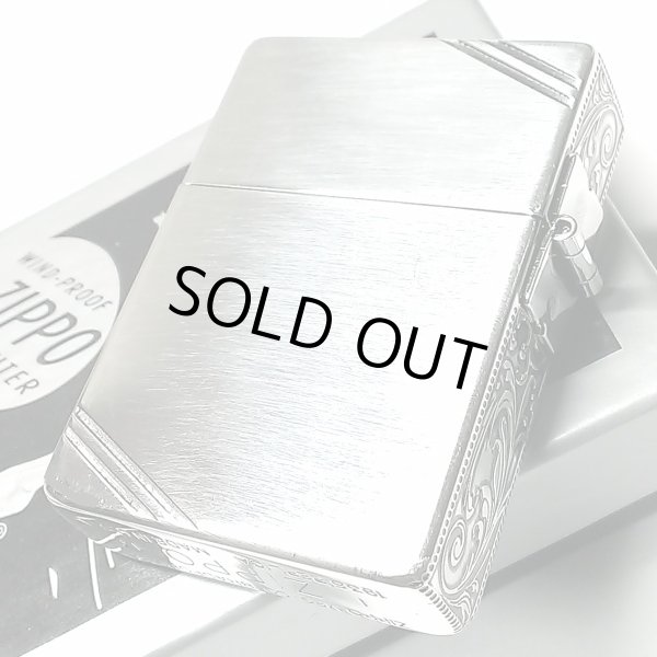 画像6: ZIPPO ライター ジッポ 1935 復刻レプリカ シルバー 燻し 3面アラベスク ダイアゴナルライン 3バレル かっこいい 唐草 彫刻 アンティーク 角型 メンズ ギフト (6)
