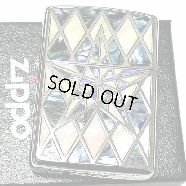 画像2: ZIPPO アーマー ジッポライター シェルスター 両面加工 重厚 シェルインレイ 天然貝象嵌 ホワイトシェル ダイアノシルバー おしゃれ 高級 ジッポー かっこいい メンズ ギフト プレゼント (2)