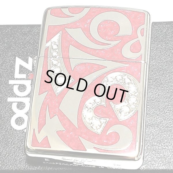 画像2: ジッポ ZIPPO ライター アーマー ニューダイアル レッド 重厚 スワロフスキー ダイアノシルバー 鏡面 深彫り 赤 美しい かっこいい おしゃれ メンズ ギフト プレゼント  (2)