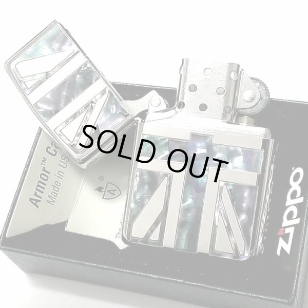 画像6: ZIPPO アーマー サイモンカーター ジッポ ライター かっこいい ユニオンジャック シェルインレイ シルバー 天然貝 サイド彫刻 メンズ ギフト ブランド おしゃれ (6)