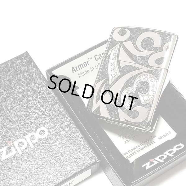 画像5: ZIPPO ジッポ ライター アーマー ニューダイアル ブラック 重厚 スワロフスキー ダイアノシルバー 鏡面 深彫り 美しい 黒 かっこいい おしゃれ メンズ ギフト プレゼント  (5)