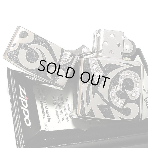 画像4: ZIPPO ジッポ ライター アーマー ニューダイアル ブラック 重厚 スワロフスキー ダイアノシルバー 鏡面 深彫り 美しい 黒 かっこいい おしゃれ メンズ ギフト プレゼント  (4)