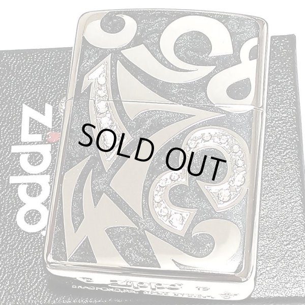 画像2: ZIPPO ジッポ ライター アーマー ニューダイアル ブラック 重厚 スワロフスキー ダイアノシルバー 鏡面 深彫り 美しい 黒 かっこいい おしゃれ メンズ ギフト プレゼント  (2)
