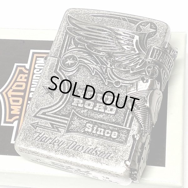 画像1: ZIPPO ライター ハーレーダビッドソン ジッポ アンティークシルバー 銀古美 3面大型メタル イーグル HARLEY-DAVIDSON 日本国内限定モデル かっこいい ギフト (1)