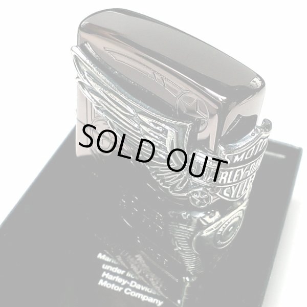 画像3: ZIPPO ライター ハーレーダビッドソン ジッポ チョコブラウン チタン加工 3面大型メタル イーグル HARLEY-DAVIDSON 日本国内限定モデル かっこいい ギフト (3)