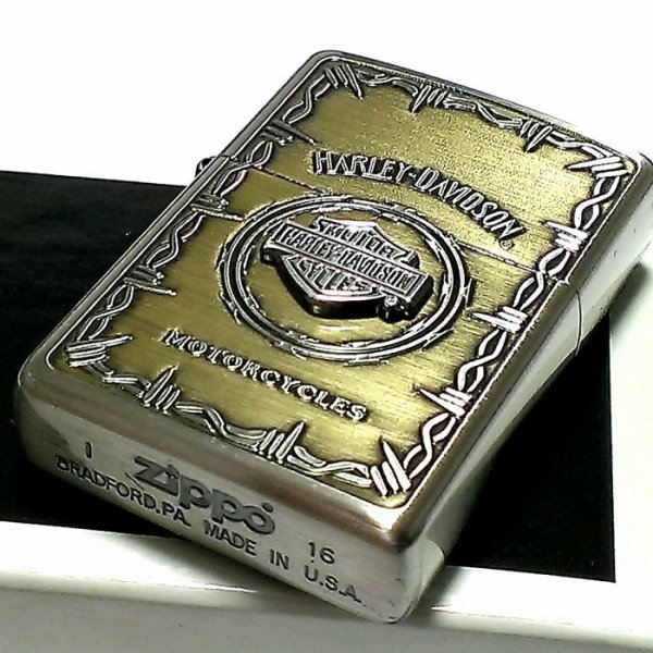 画像4: ZIPPO ライター ハーレーダビッドソン ジッポ アンティーク ブラス＆シルバー 彫刻 かっこいい 日本限定モデル メタル おしゃれ メンズ ギフト プレゼント (4)