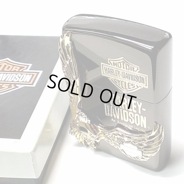 画像3: ZIPPO ライター ハーレーダビッドソン ジッポ イオンブラック ゴールドメタル 黒 金 イーグル 日本国内限定モデル かっこいい おしゃれ ジッポー ギフト (3)