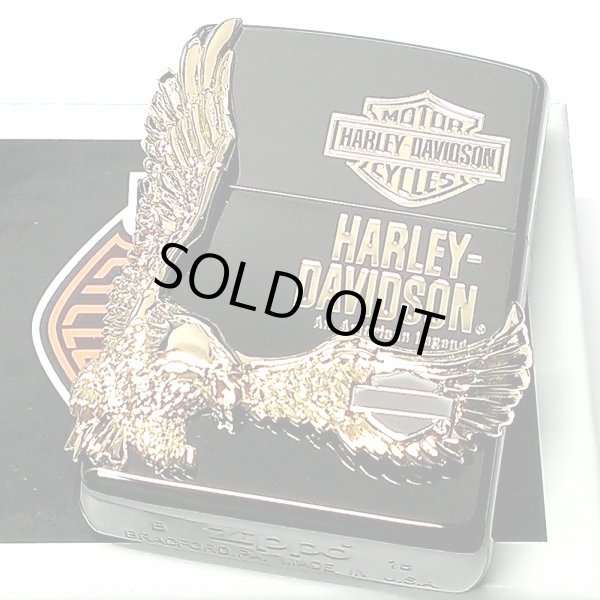 画像2: ZIPPO ライター ハーレーダビッドソン ジッポ イオンブラック ゴールドメタル 黒 金 イーグル 日本国内限定モデル かっこいい おしゃれ ジッポー ギフト (2)