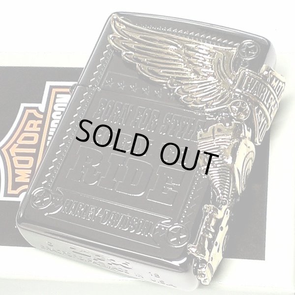 画像1: ジッポライター ハーレーダビッドソン ZIPPO ブラック チタン加工 かっこいい 3面大型メタル イーグル HARLEY-DAVIDSON 日本国内限定モデル ジッポー ギフト (1)