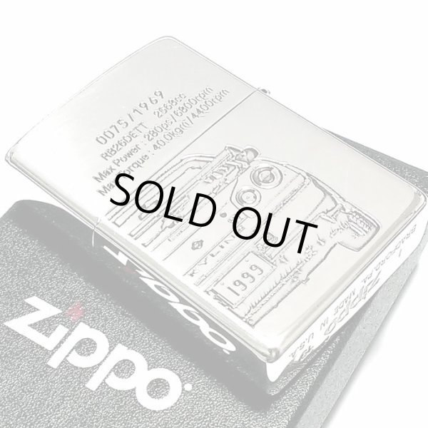 画像4: ZIPPO ライター スカイラインGT-R 生誕50周年記念 車 ジッポ R34 限定 日産公認モデル GTR-BNR34 シリアル入り シルバーイブシ 両面加工 かっこいい メンズ ギフト プレゼント (4)