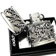 画像5: ZIPPO ライター メタルジャケット 超重厚 デビル シルバーイブシ 豪華 ジッポ 彫刻デザイン 4面加工 銀 メンズ アクセサリー かっこいい プレゼント ギフト (5)