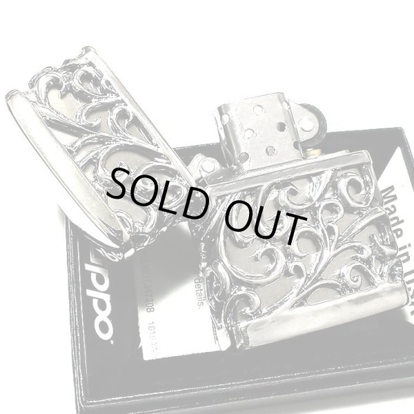 画像5: ZIPPO ライター メタルジャケット 超重厚 デビル シルバーイブシ 豪華 ジッポ 彫刻デザイン 4面加工 銀 メンズ アクセサリー かっこいい プレゼント ギフト (5)