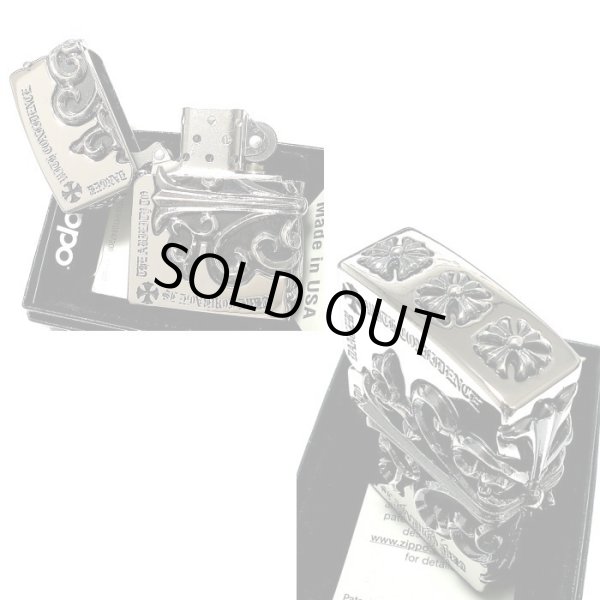 画像5: ZIPPO ライター メタルジャケット 超重厚 クロス シルバーイブシ ジッポ 5面加工 彫刻デザイン 銀 メンズ アクセサリー 十字架 かっこいい プレゼント ギフト (5)