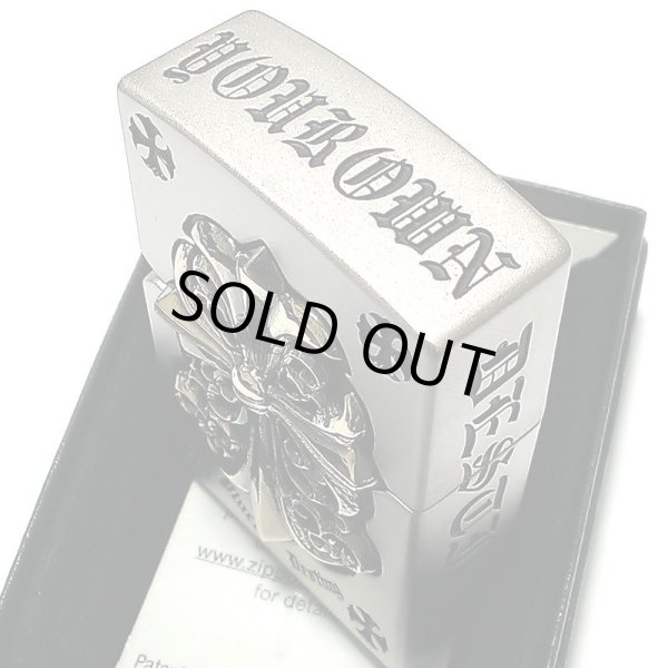 画像5: ZIPPO ライター メタルジャケット ジッポ 超重厚 クロス シルバー＆ゴールド 5面デザイン 艶消し 彫刻 メンズ 銀 十字架 アクセサリー かっこいい ギフト (5)