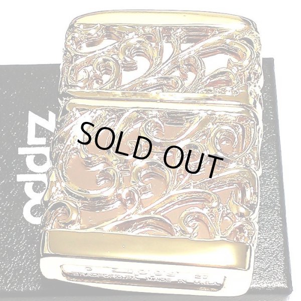 画像3: ZIPPO ライター 超重厚 メタルジャケット ゴールド 豪華 ジッポ 彫刻デザイン デビル 4面加工 金 メンズ ゴールドポリッシュ アクセサリー かっこいい プレゼント ギフト (3)