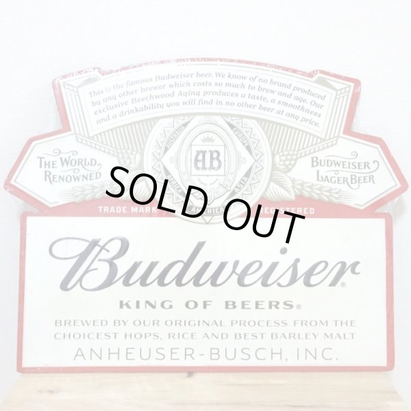 画像1: ブリキ看板 BUDWEISER バドワイザー エンボスメタルサイン ガレージ ビール　目立つ プレート 壁飾り 正規ライセンス品 アメリカン 雑貨 インテリア おしゃれ 可愛い サーファー バー 店舗 (1)