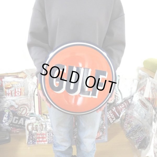 画像5: ブリキ看板 GULF ガルフ アンティーク　珍しい ガレージ オレンジ　目立つ プレート 壁飾り 正規ライセンス品 アメリカン 雑貨 インテリア おしゃれ 可愛い サーファー カフェ 店舗 (5)