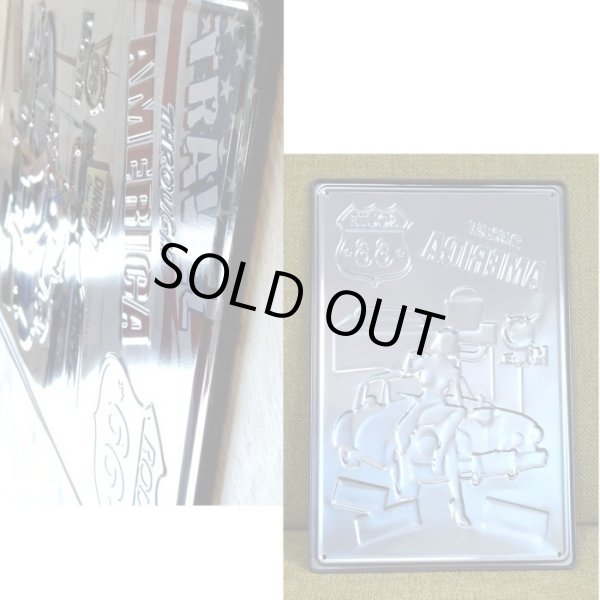 画像2: アメリカン ブリキ看板 TRAVEL AMERICA セクシー 車 ガレージ プレート 壁飾り ビンテージ 雑貨 インテリア 可愛い かわいい サーファー カフェ 店舗 (2)