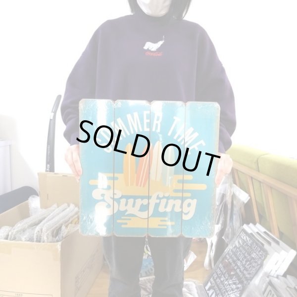 画像3: 木製看板 サーフボード 可愛い Summer Time 海 ウッドボード サーフィン ガレージ リビング 壁掛け かわいい おしゃれ サーファー カフェ 店舗 飾り レトロ看板 (3)