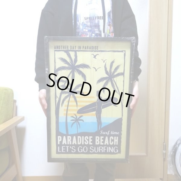 画像3: 木製看板 おしゃれ Paradise Beach ビーチ サーファー ヤシの木 ウッドボード サーフィン ガレージ リビング 壁掛け 可愛い カフェ かわいい 店舗 飾り レトロ看板 (3)