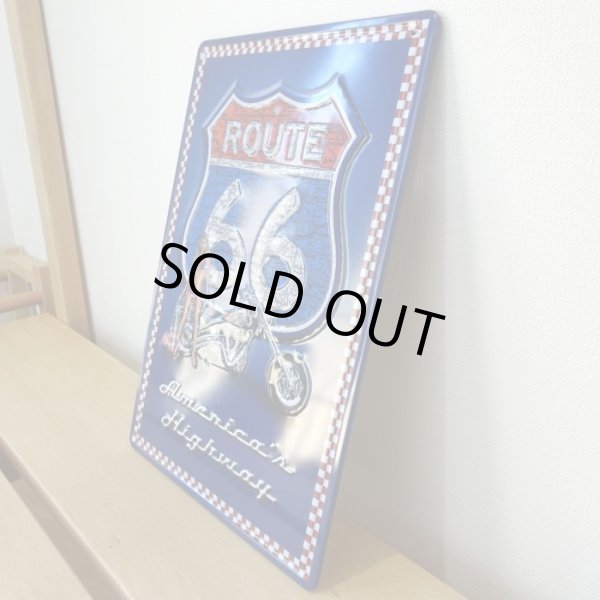 画像3: ブリキ看板 ビンテージ バイク セクシー AMERICA'S HIGHWAY ルート66 ガレージ プレート 壁飾り アメリカン 雑貨 インテリア 可愛い サーファー カフェ かわいい 店舗 (3)
