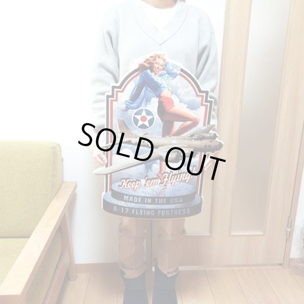 画像3: ブリキ看板 ビンテージ セクシー アンティーク おしゃれ Keep Them Flying 飛行機 アメリカン 壁掛け プレート 壁飾り かわいい 雑貨 大きい 可愛い インテリア サーファー カフェ 店舗 (3)
