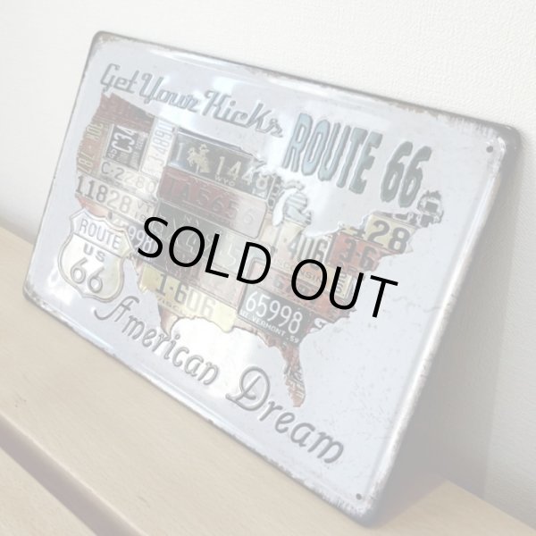 画像3: アメリカン ブリキ看板 66 AMERICAN DREAM ルート66 ナンバープレート ガレージ プレート 壁飾り ビンテージ 雑貨 インテリア 可愛い かわいい サーファー カフェ 店舗 (3)