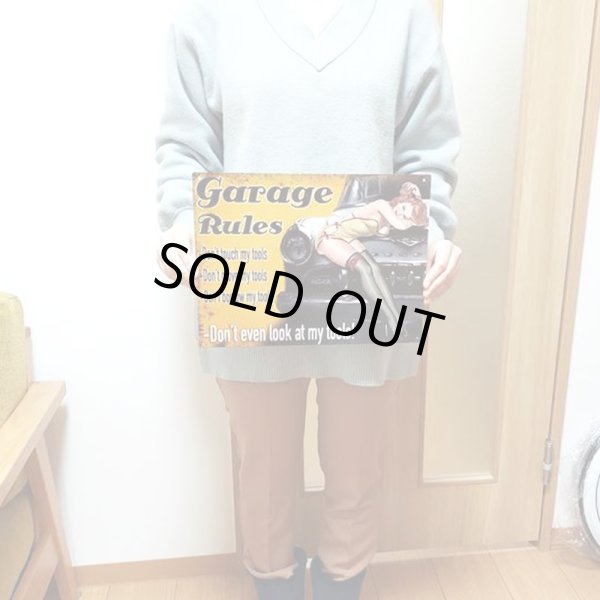 画像3: ブリキ看板 セクシー ビンテージ Garage Rules アンティーク ガレージ おしゃれ プレート 壁飾り かわいい アメリカン 雑貨 インテリア 可愛い サーファー カフェ 店舗 (3)