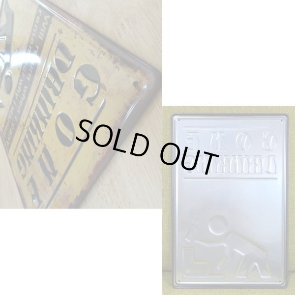 画像2: アメリカン ブリキ看板 GONE DRINKING プレート 壁飾り ビンテージ 雑貨 インテリア 可愛い かわいい サーファー カフェ 店舗 (2)