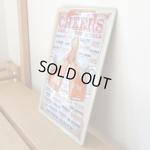 画像3: ブリキ看板 ビール ビンテージ CHEERS プレート 壁飾り 雑貨 かわいい アメリカン インテリア 可愛い サーファー カフェ 店舗 (3)