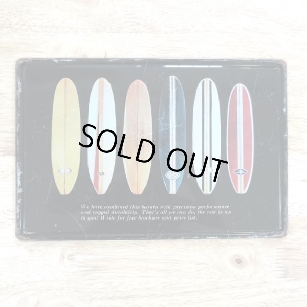 画像1: ブリキ看板 サーフボード ビンテージ サーフィンSURFBOARDS 夏 プレート 壁飾り アメリカン 雑貨 インテリア 可愛い かわいい サーファー カフェ 店舗 (1)