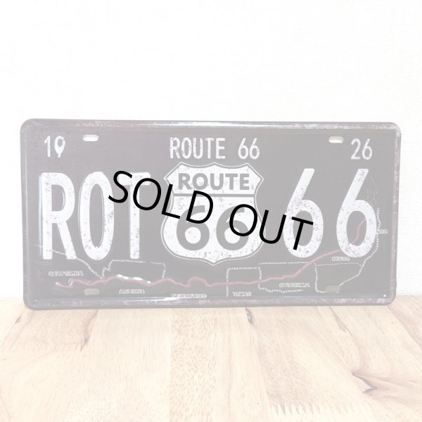 画像1: ブリキ看板 ルート66 アンティーク ROUTE 66 Sign Map ビンテージ ROUTE66 ガレージ プレート 壁飾り かわいい アメリカン 雑貨 レトロ インテリア おしゃれ 可愛い サーファー カフェ 店舗 (1)