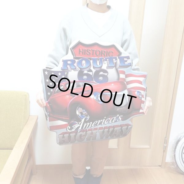 画像3: ブリキ看板 車 ビンテージ アンティーク 66 America's Highway ルート66 アメリカン 壁掛け プレート おしゃれ 壁飾り かっこいい 雑貨 大きい 可愛い インテリア サーファー カフェ 店舗 (3)