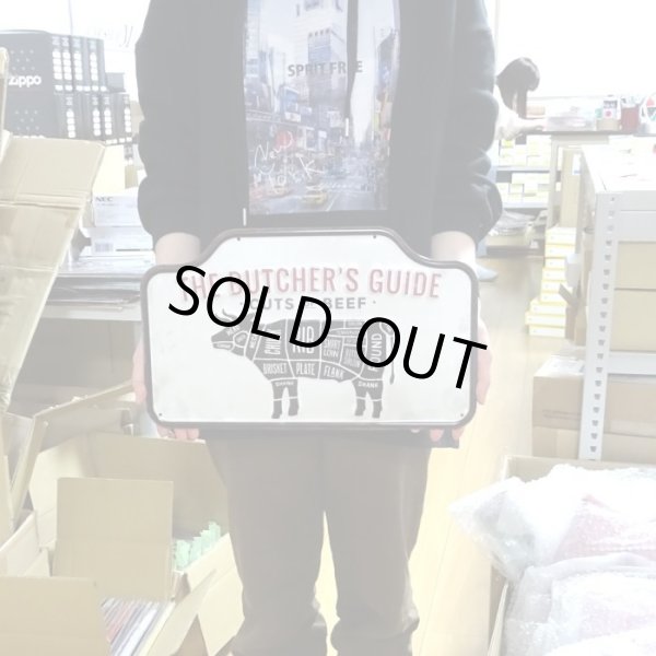 画像3: ブリキ看板 かわいい ビンテージ CUTS BEEF ウシ アンティーク ガレージ プレート 壁飾り アメリカン 牛 雑貨 インテリア おしゃれ 可愛い サーファー カフェ 店舗 (3)