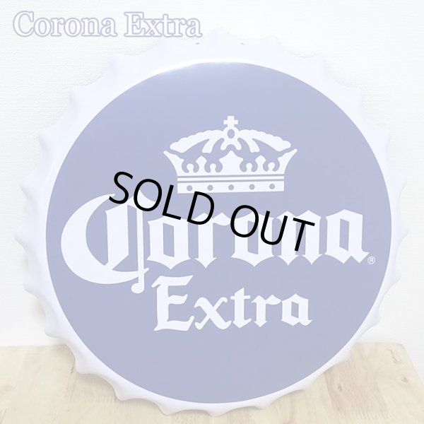 画像1: ブリキ看板 コロナ ボトルキャップメタルサイン CORONA EXTRA アンティーク ロゴ ガレージ 壁飾り 正規ライセンス品 アメリカン 雑貨 インテリア おしゃれ 可愛い サーファー カフェ 店舗 (1)