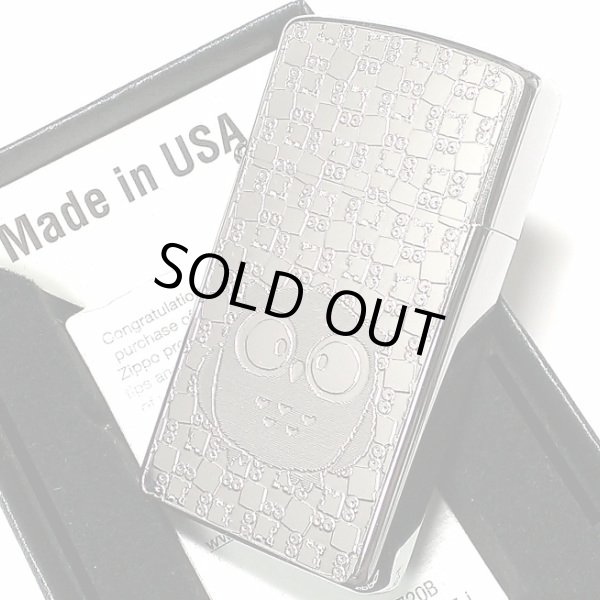 画像2: ZIPPO スリム ジッポ ライター フクロウ 細密エッチング 梟 彫刻 ニッケル鍍金 シルバー Metal Plate 可愛い メンズ レディース 女性 (2)