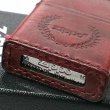 画像3: ZIPPO 革巻き ジッポ ライター ダメージ加工 レッド 赤 牛本皮 ユーズド仕上げ zippoロゴ ハンドメイド かっこいい おしゃれ ギフト 女性 (3)