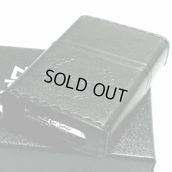 画像3: ZIPPO おしゃれ ライター 革巻き ブラック ジッポ ロゴデザイン レザー シンプル 本牛革 黒 かっこいい 皮 メンズ 渋い ギフト プレゼント (3)