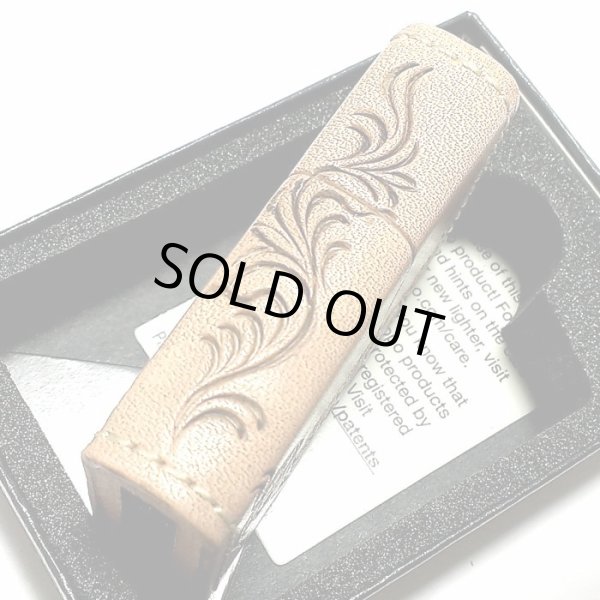 画像4: ZIPPO ライター 革巻き ジッポ 唐草 3面彫刻 おしゃれ カオス Leather Works 牛本革 ハンドメイド かっこいい 皮 メンズ ブランド ギフト (4)