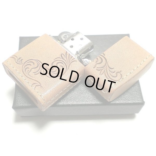 画像5: ZIPPO ライター 革巻き ジッポ 唐草 3面彫刻 おしゃれ カオス Leather Works 牛本革 ハンドメイド かっこいい 皮 メンズ ブランド ギフト (5)